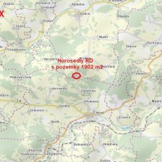 Prodej RD Horosedly u Čkyně s výměrou 1902 m2, samota s výhledem, okr. Prachatice