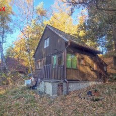 Prodej dřevěné chaty se zahradou, zast.pl. 30 m2, zahrada 335 m2, Hradce u Homol